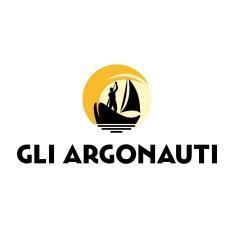 Logo Gli Argonauti: una barca a vela su un cerchio giallo